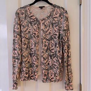 Ann Taylor Classic Cardigan in Jewel Print